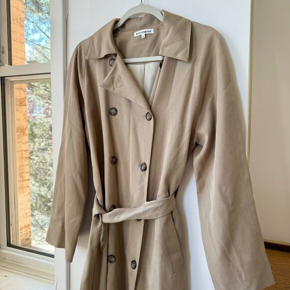 Reformation Kensington Trench Jacket Coat in Khaki - Picture 6 of 15
